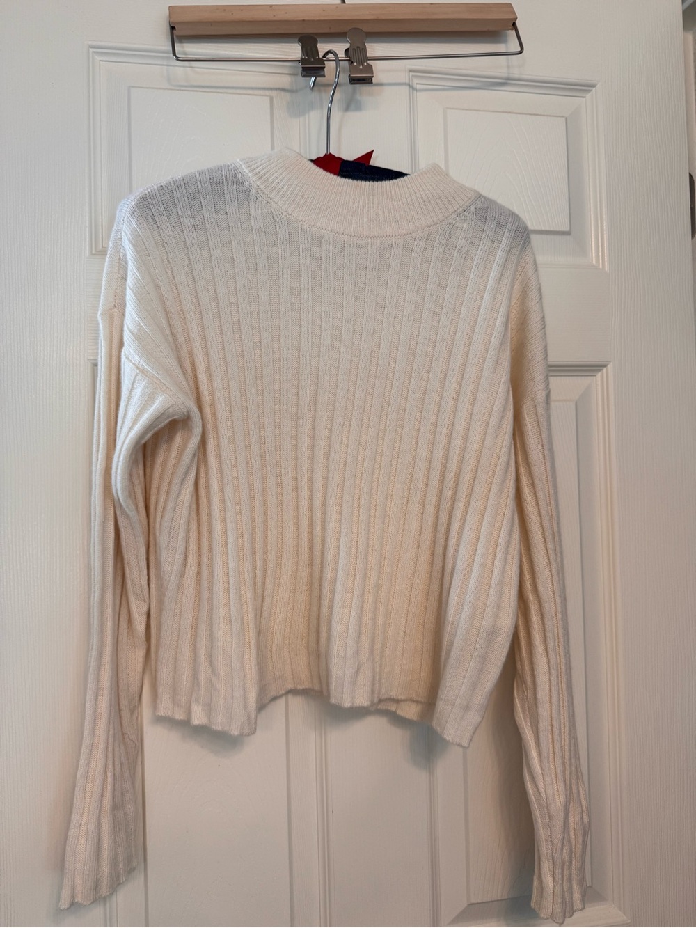 NWOT- Madewell Cream Ribbed Crewneck Sweater